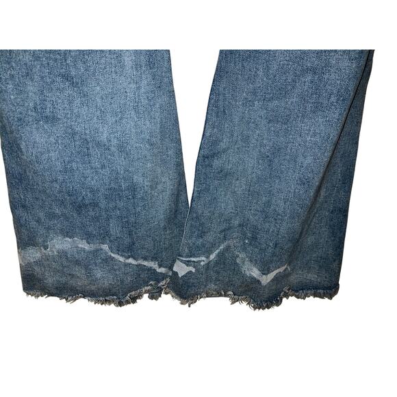 KanCan Maurices Jeans Womens 20 36 Mid Rise Super Flare Fray Raw Hem Shreds Rips - Picture 3 of 8